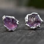 Natūralių ametistų auskarai