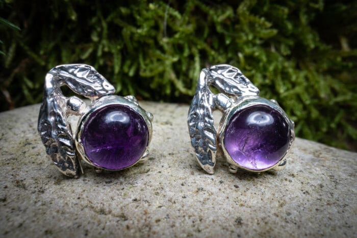 Sidabro gėlytės su ametistais – Paveikslėlis 3