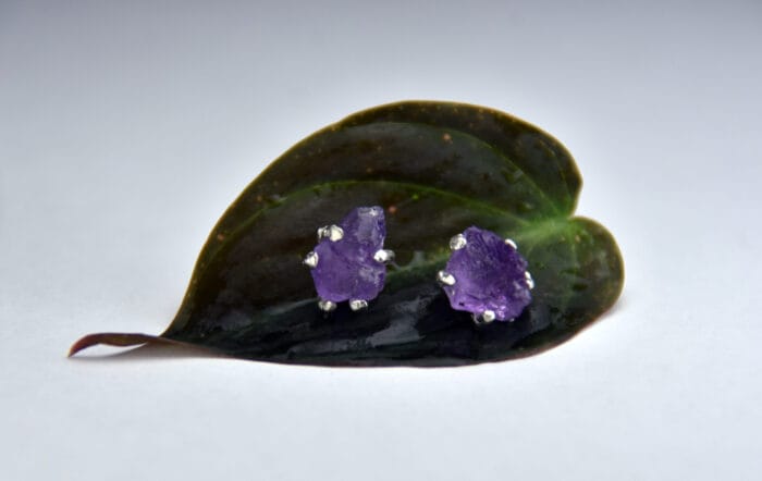 Natūralių ametistų auskarai – Paveikslėlis 2