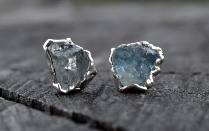 Natūralių akvamarinų auskarai - Image 2