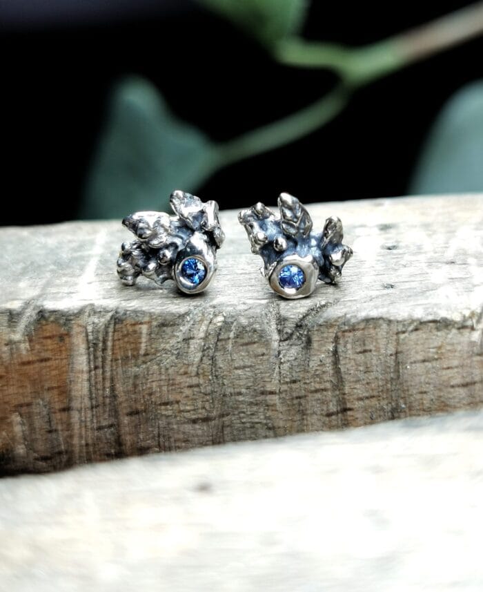 oznorCO Nedideli safyrų auskarai – Paveikslėlis 1