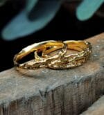 Organiškas sidabrinis žiedas dengtas auksu – Paveikslėlis 4