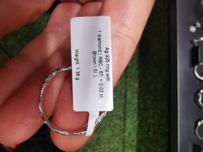 Sidabrinis žiedas su mini šampaniniu deimantu - Image 3