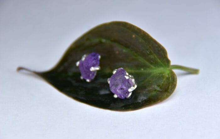 Natūralių ametistų auskarai – Paveikslėlis 1